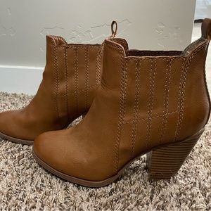Brown heeled booties